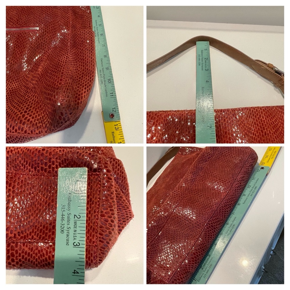 Sorial New York Red Snakeskin Shoulder Bag - Picture 13 of 15